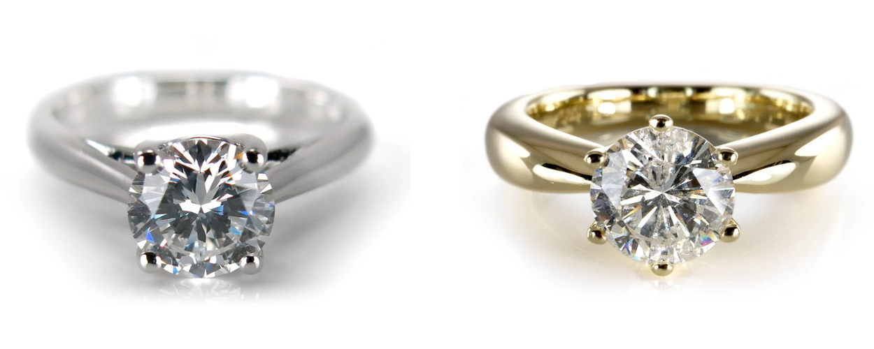 porovnání čistoty u dvou diamantů